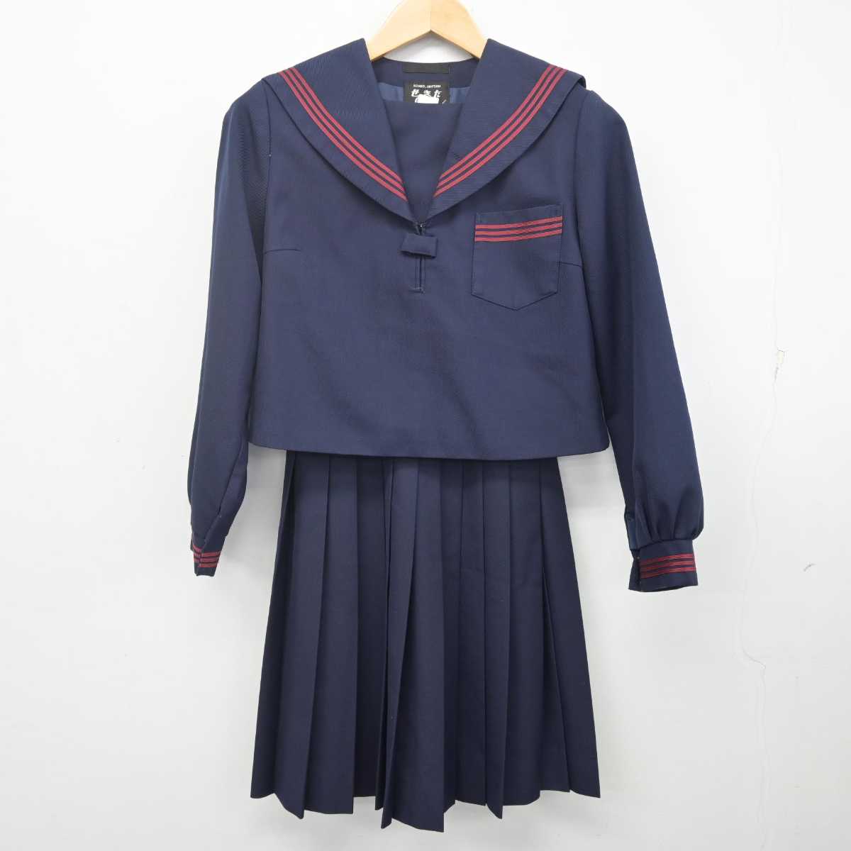 【中古】神奈川県 南足柄中学校 女子制服 2点 (セーラー服・スカート) sf070111