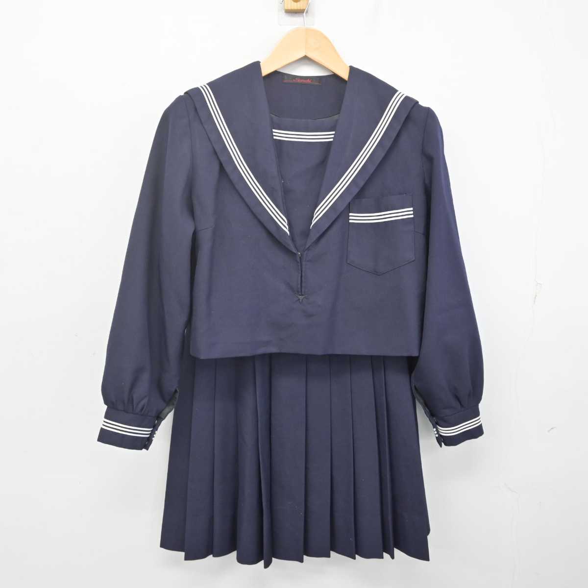 【中古】大阪府 佐野高等学校 女子制服 2点 (セーラー服・スカート) sf070115