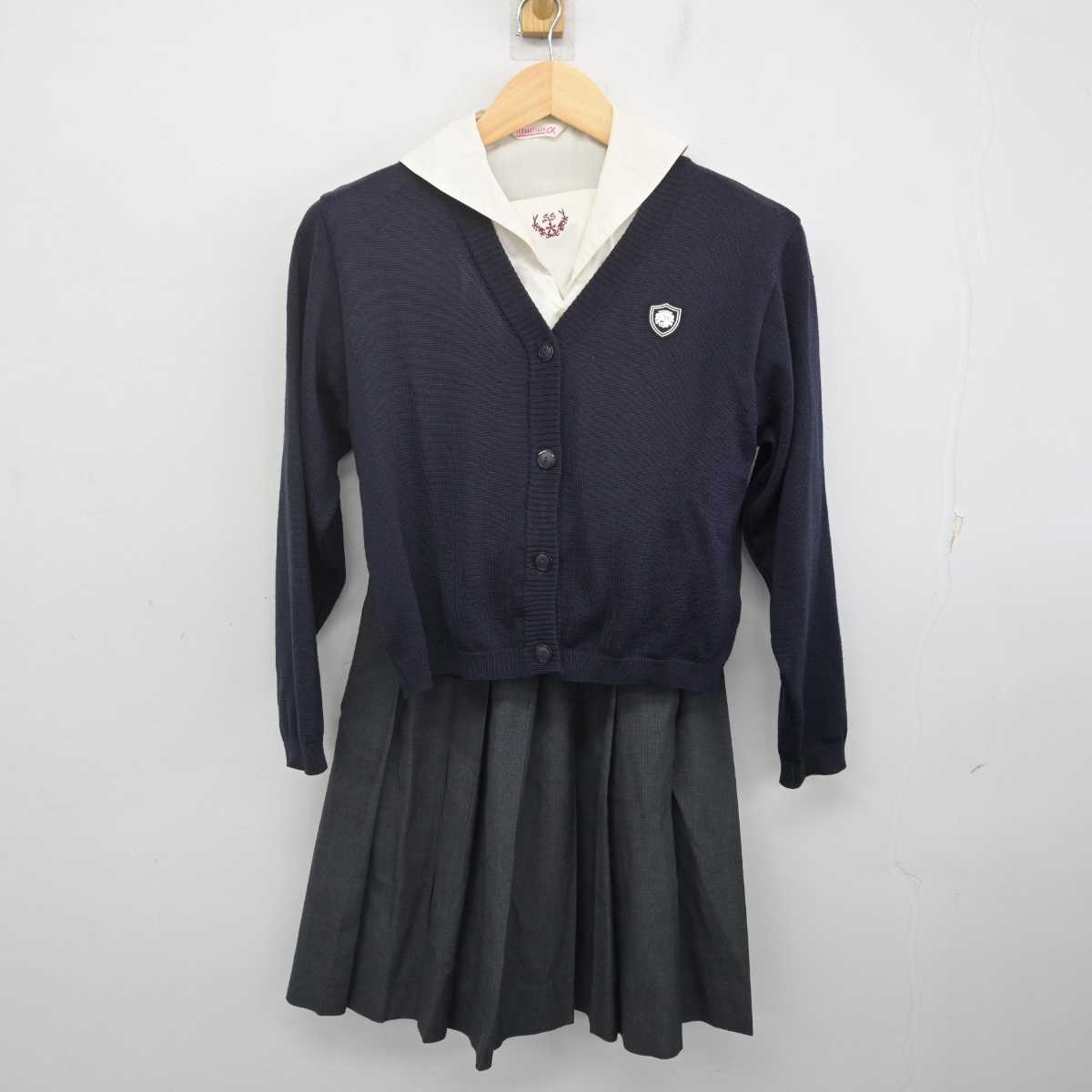 【中古】奈良県 榛生昇陽高等学校 女子制服 3点 (ニット・ブラウス・スカート) sf070118