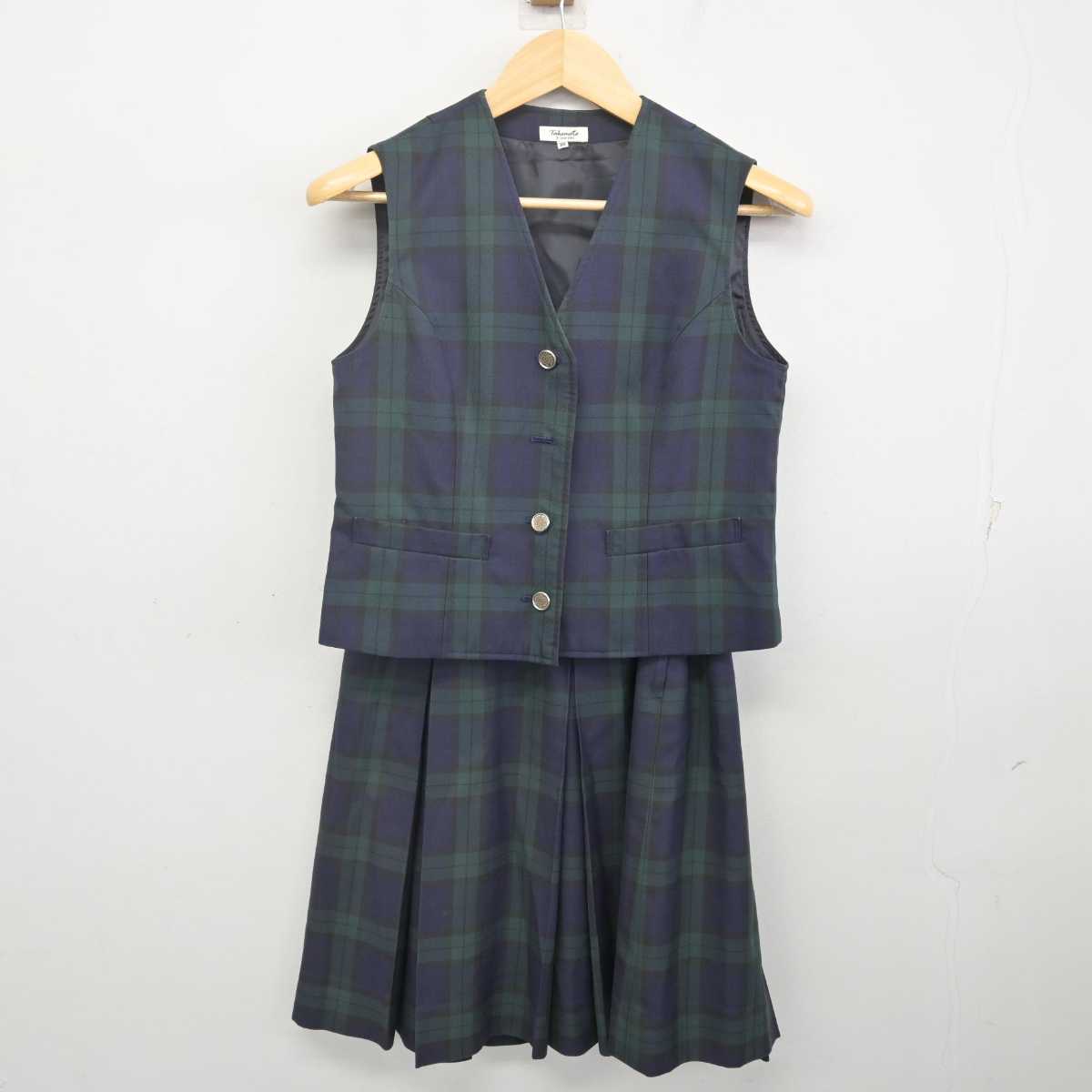 【中古】熊本県 東稜高等学校 女子制服 4点 (ブレザー・ベスト・スカート) sf070131