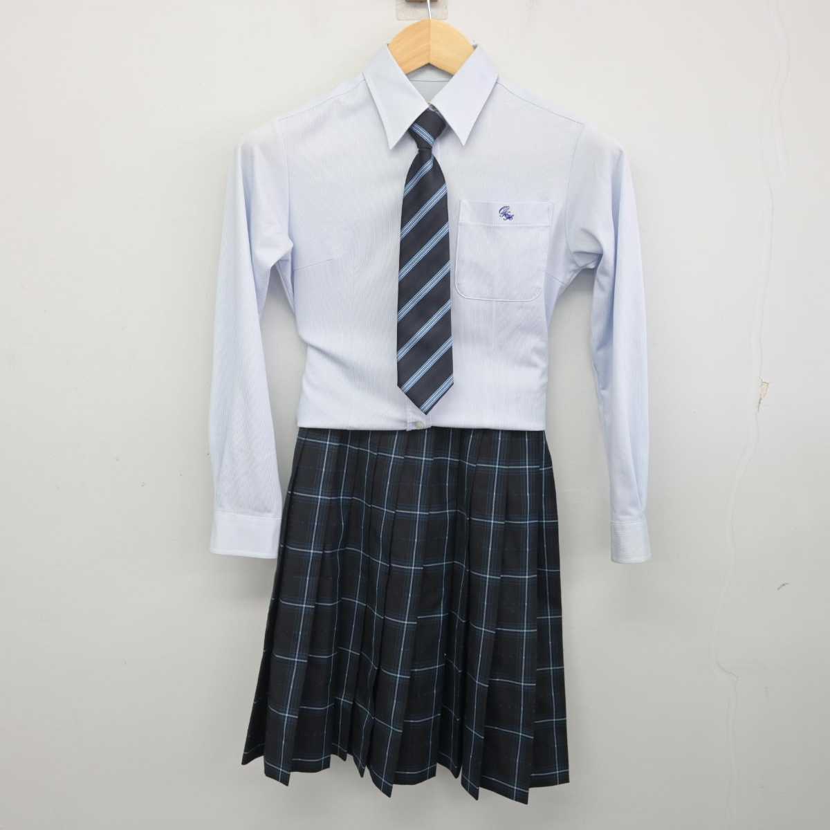 【中古】福島県 小名浜海星高等学校 女子制服 5点 (ブレザー・シャツ・スカート) sf070143