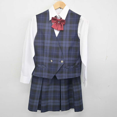 【中古】神奈川県 東永谷中学校 女子制服 5点 (ブレザー・ベスト・シャツ・スカート) sf070145