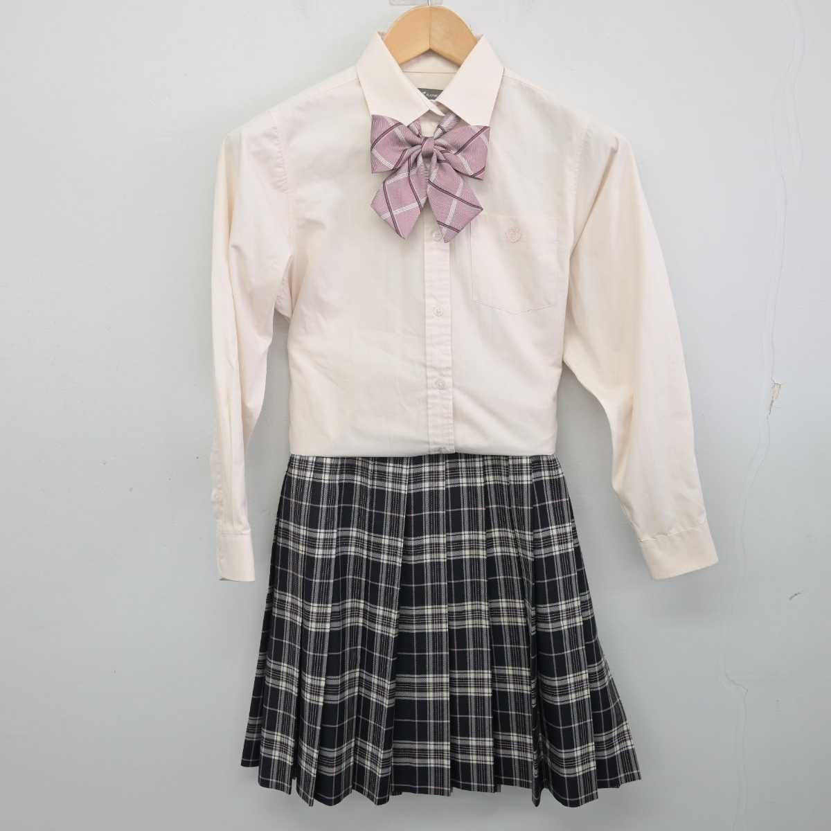 【中古】東京都 目黒日本大学高等学校 女子制服 4点 (ニット・シャツ・スカート) sf070147