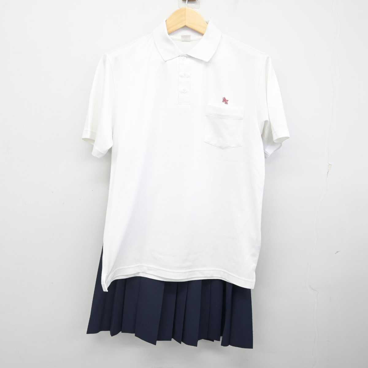 【中古】茨城県 勝田第三中学校 女子制服 2点 (シャツ・スカート) sf070176