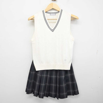 【中古】東京都 大妻中野中学校・高等学校 女子制服 3点 (ニットベスト・スカート) sf070180