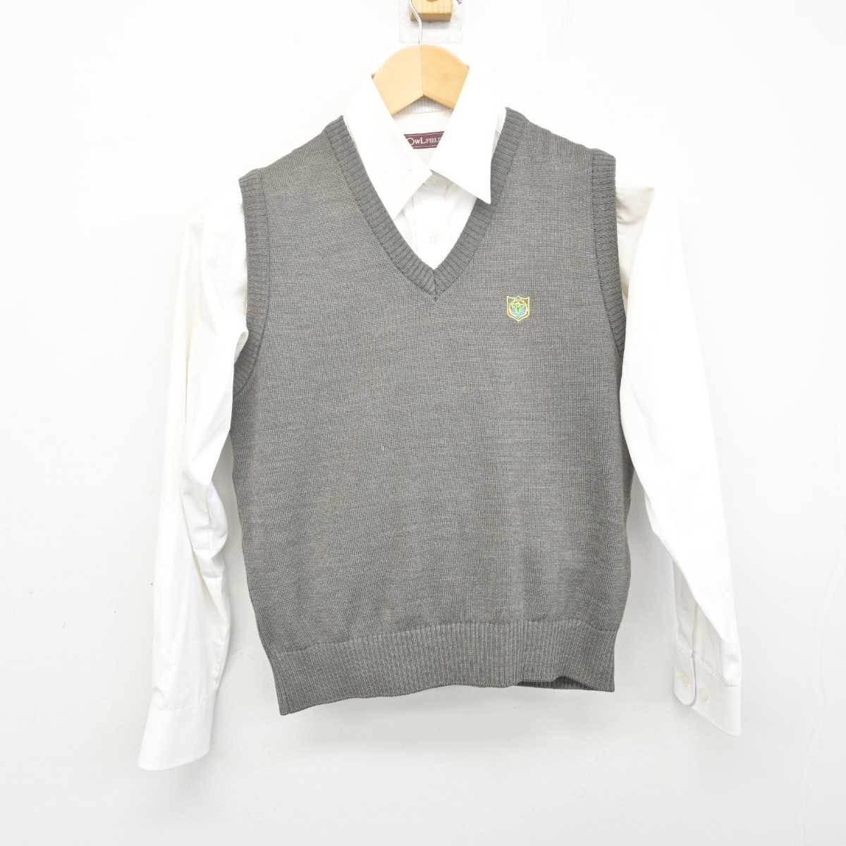 【中古】 日々輝学園高等学校 女子制服 3点 (ニットベスト・シャツ) sf070183