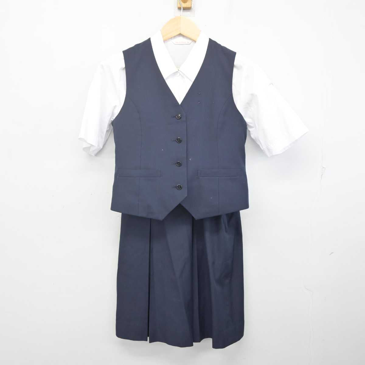 【中古】埼玉県 春日部女子高等学校 女子制服 3点 (ベスト・シャツ・スカート) sf070194