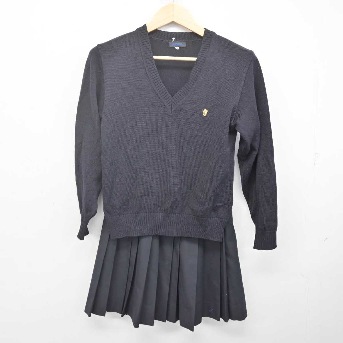 【中古】神奈川県 法政大学第二中・高等学校 女子制服 5点 (ブレザー・ニット・スカート) sf070198