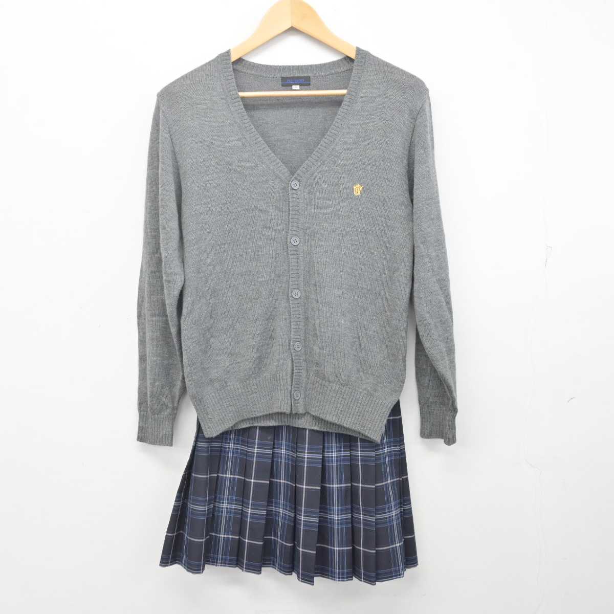 【中古】神奈川県 法政大学第二中・高等学校 女子制服 2点 (ニット・スカート) sf070199