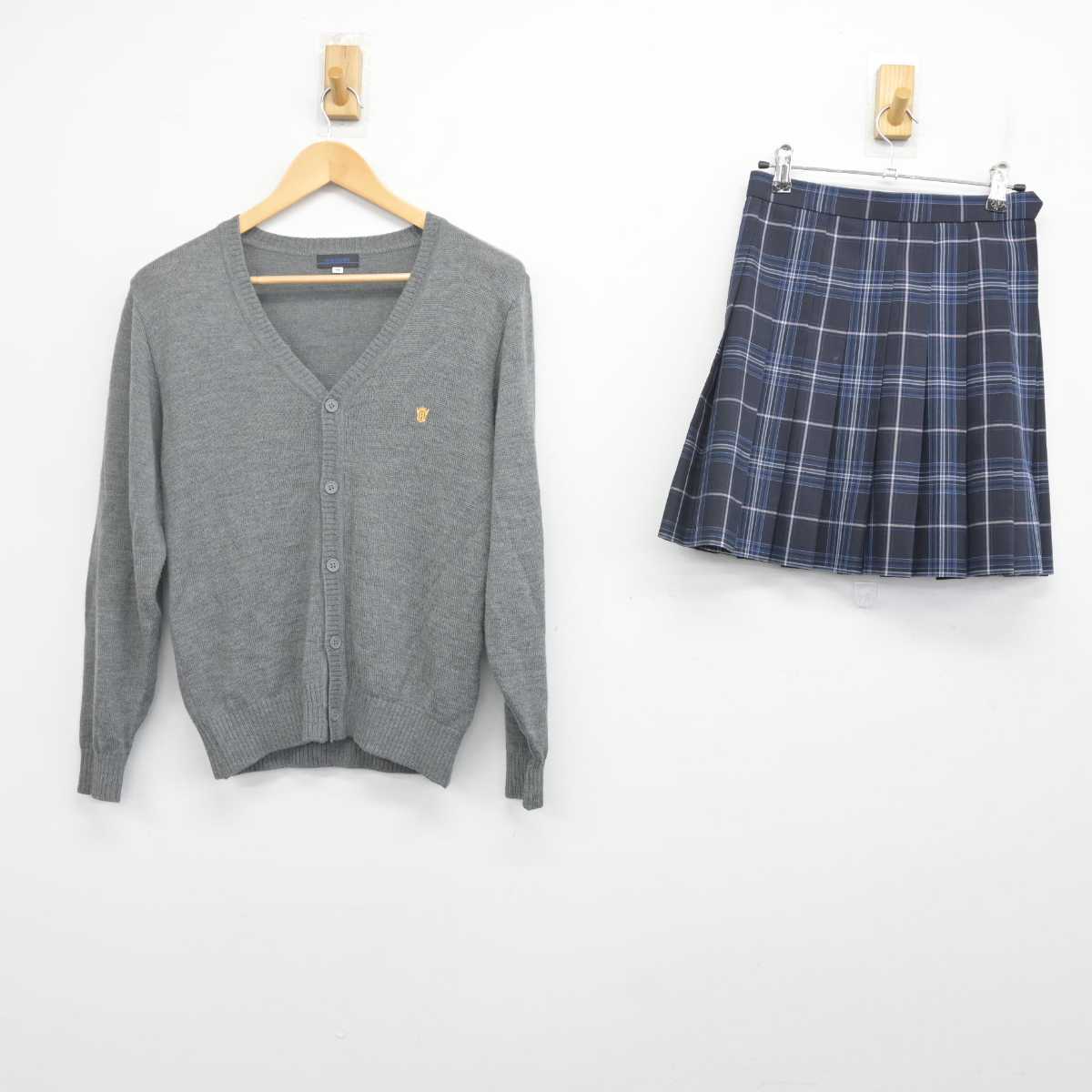 【中古】神奈川県 法政大学第二中・高等学校 女子制服 2点 (ニット・スカート) sf070199