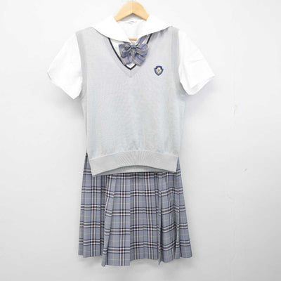 【中古】佐賀県 多久高等学校 女子制服 4点 (ブラウス・ニットベスト・スカート) sf070234