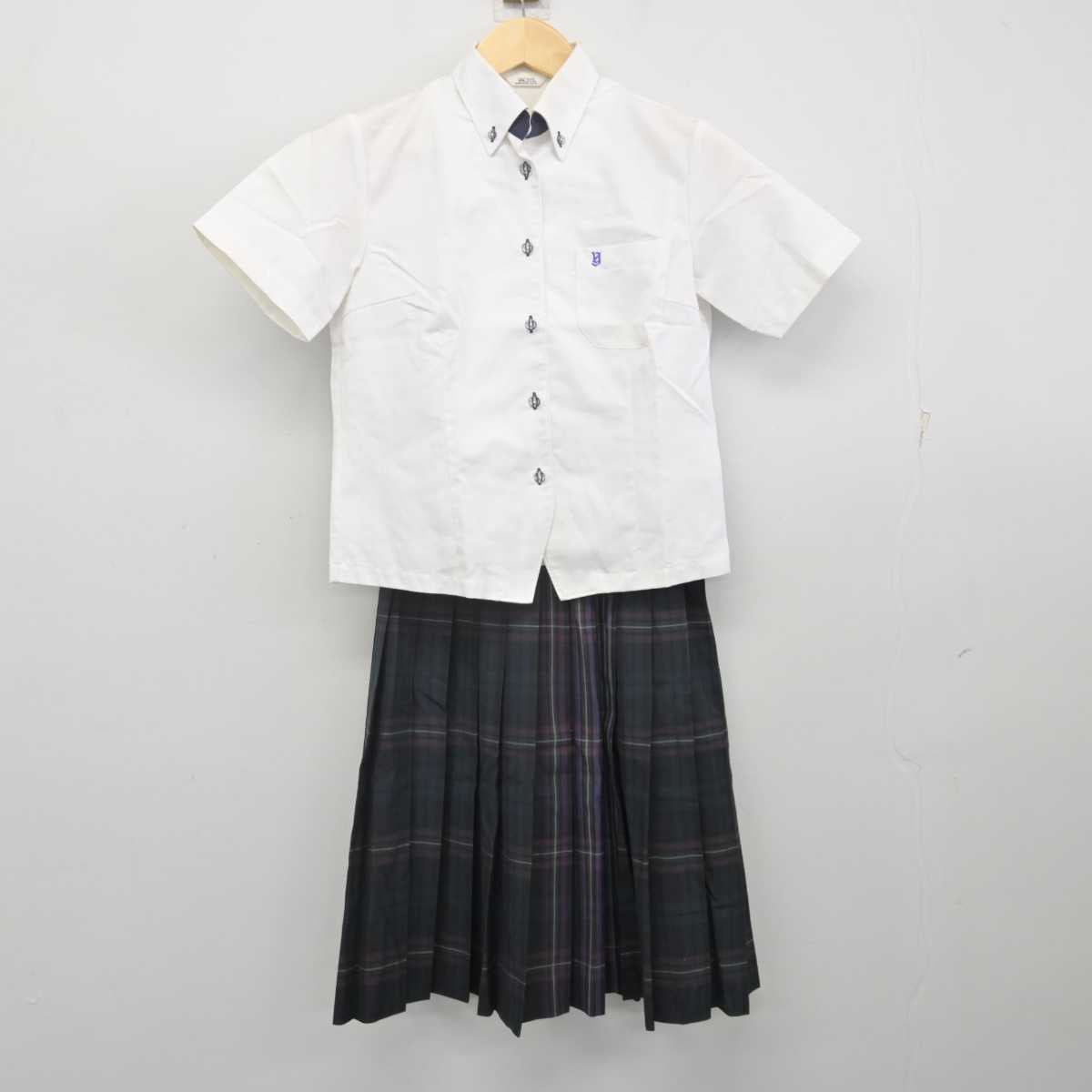 【中古】福岡県 福岡有朋高等専修学校 女子制服 3点 (シャツ・スカート) sf070239