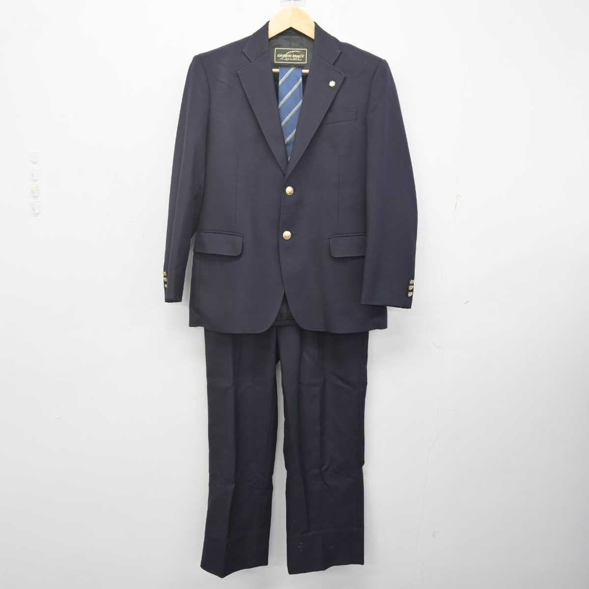 【中古】東京都 三田高等学校 男子制服 4点 (ブレザー・ズボン) sf070251