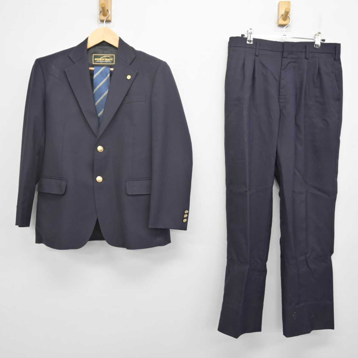 【中古】東京都 三田高等学校 男子制服 4点 (ブレザー・ズボン) sf070251