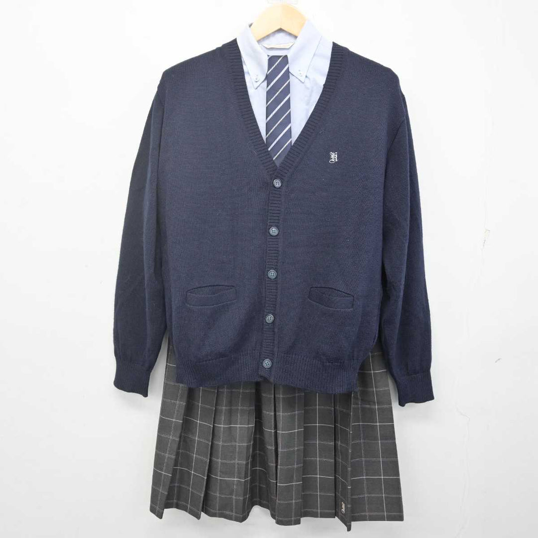 【中古】大阪府 久米田高等学校 女子制服 5点 (ブレザー・ニット・シャツ・スカート) sf070253