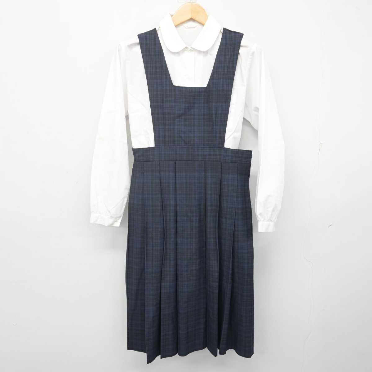 【中古】福岡県 席田中学校 女子制服 2点 (シャツ・ジャンパースカート) sf070256