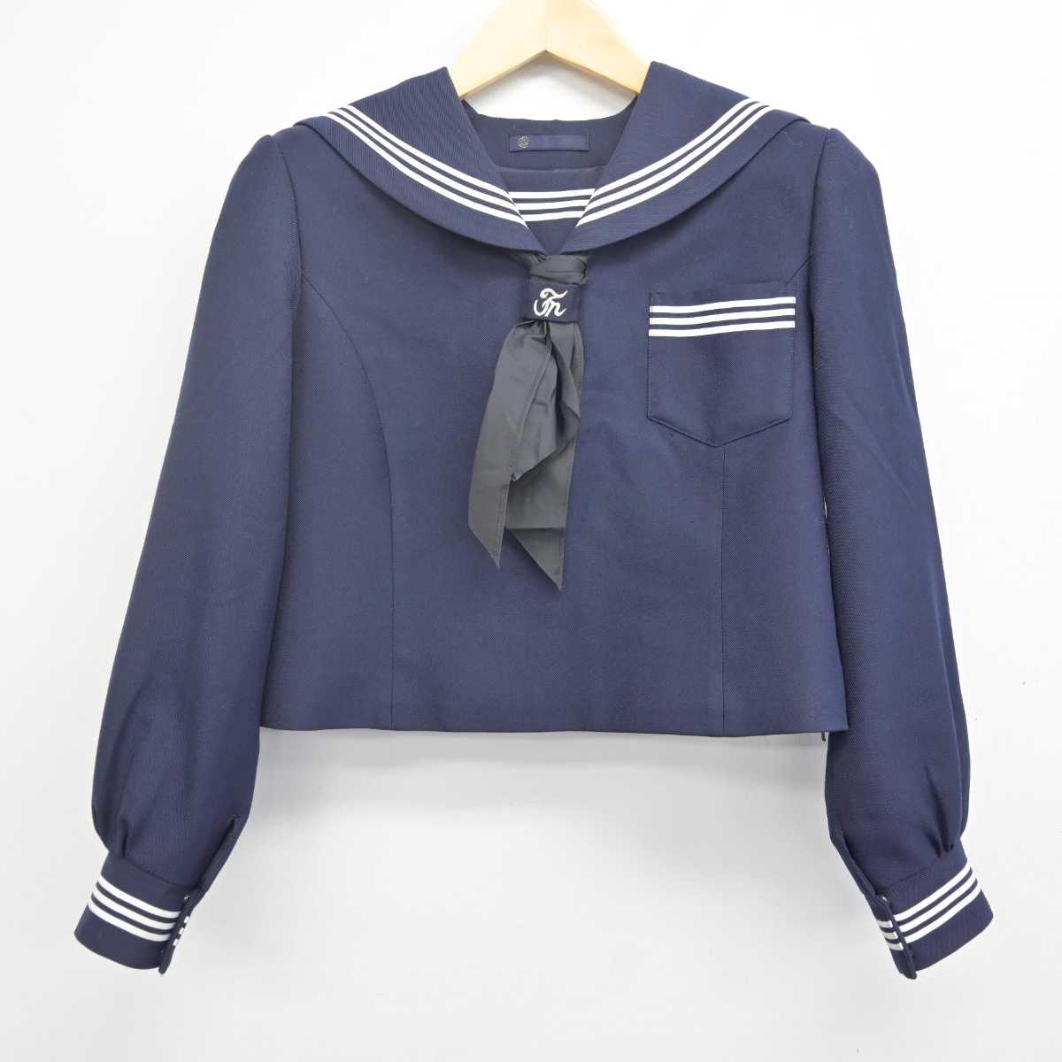 【中古】山形県 鶴岡市立第二中学校 女子制服 3点 (セーラー服・スカート) sf070267