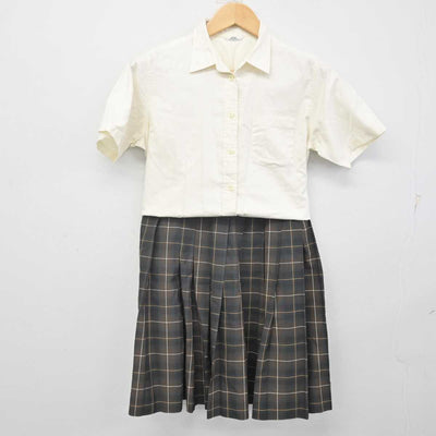 【中古】福岡県 九州産業大学付属九州高等学校 女子制服 2点 (シャツ・スカート) sf070278