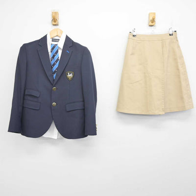 【中古】大阪府 水都国際中学校・高等学校 女子制服 4点 (ブレザー・シャツ・スカート) sf070281