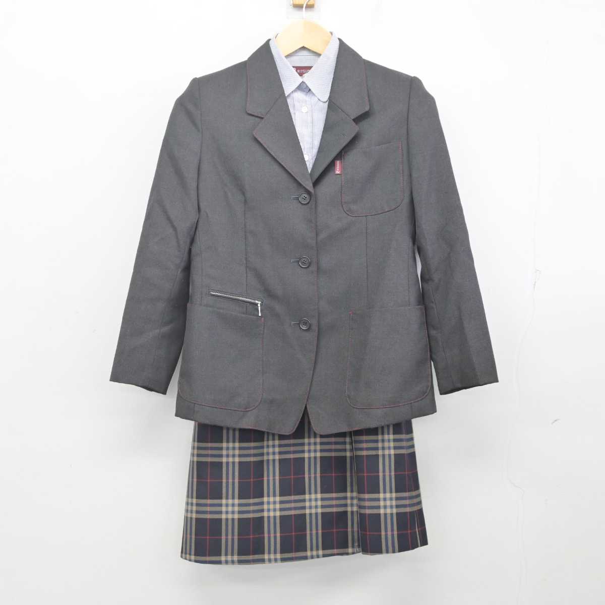 【中古】京都府 立命館宇治中学校 女子制服 4点 (ブレザー・シャツ・スカート) sf070290