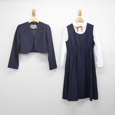 【中古】愛知県 南山学園聖霊高等学校 女子制服 7点 (ブレザー・シャツ・ジャンパースカート) sf070296