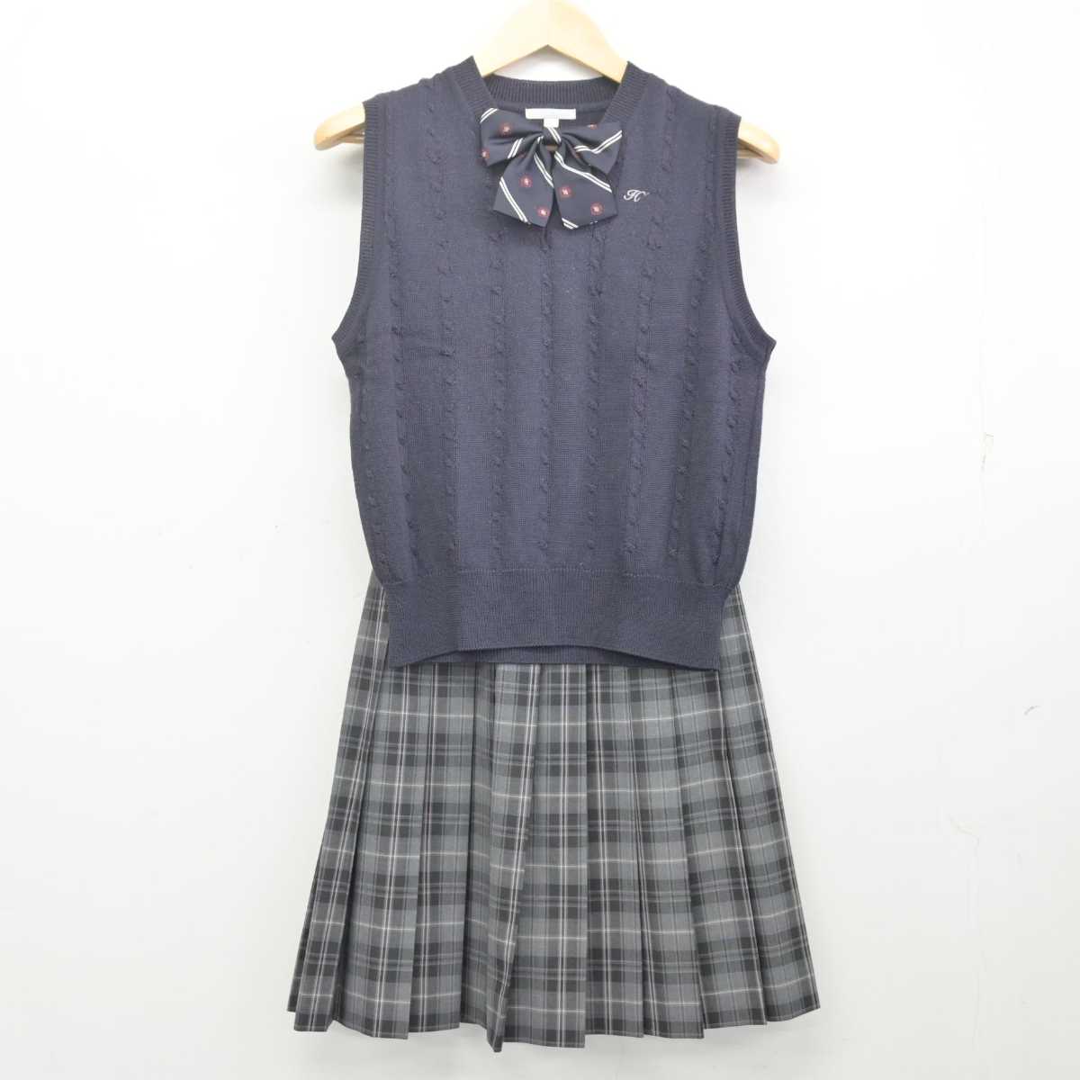 希少】白鵬女子高校 旧制服 青チェックスカート 本物 コスプレ