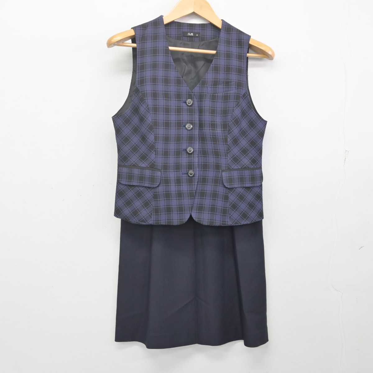 【中古】 クリニック事務服 女子制服 2点 (ベスト・スカート) sf070311