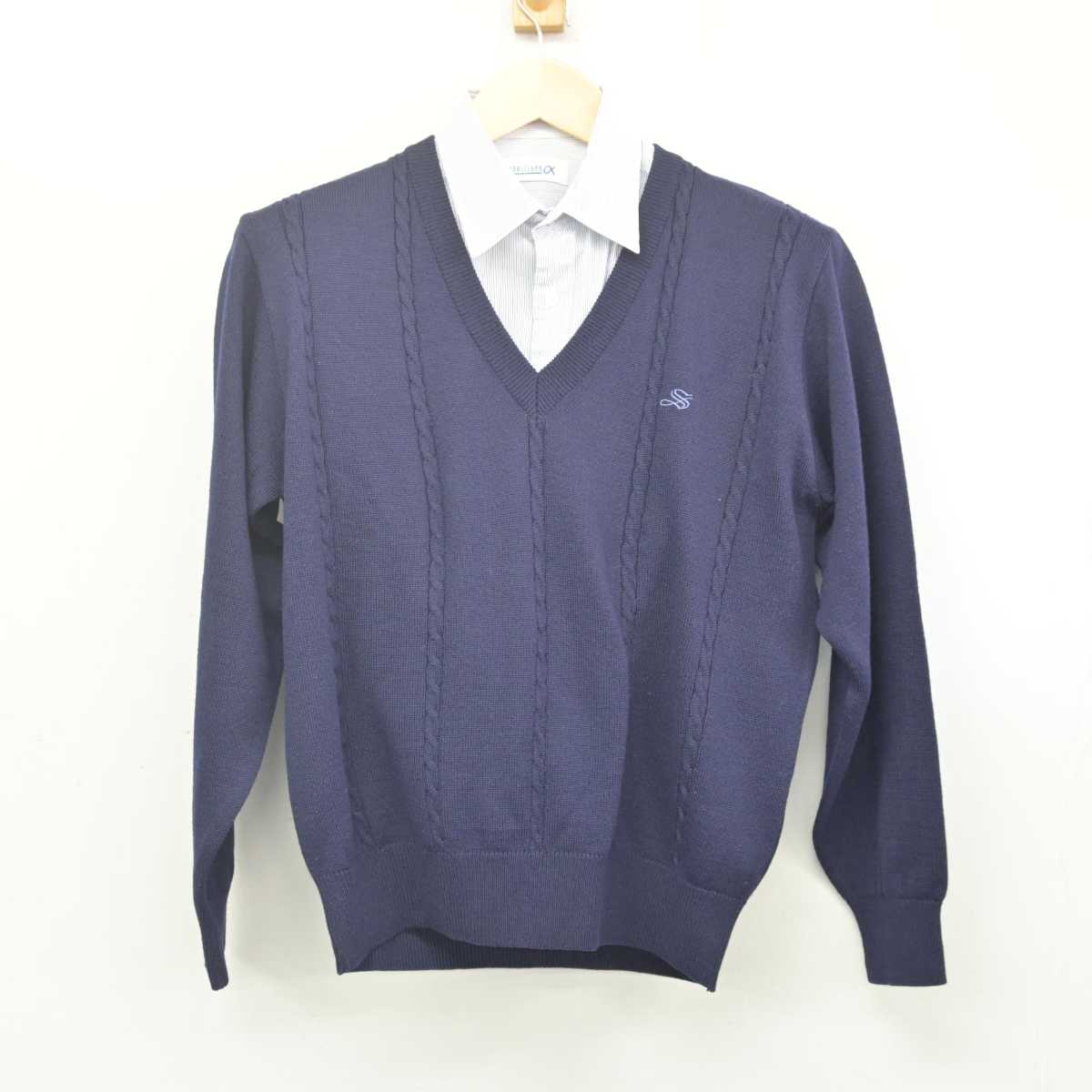 【中古】広島県 福山誠之館高等学校 男子制服 2点 (ニット・シャツ) sf070320