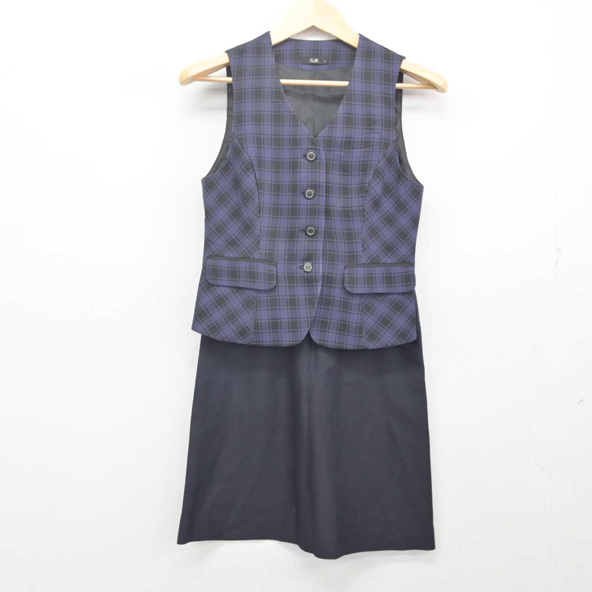 【中古】 クリニック事務服 女子制服 2点 (ベスト・スカート) sf070323