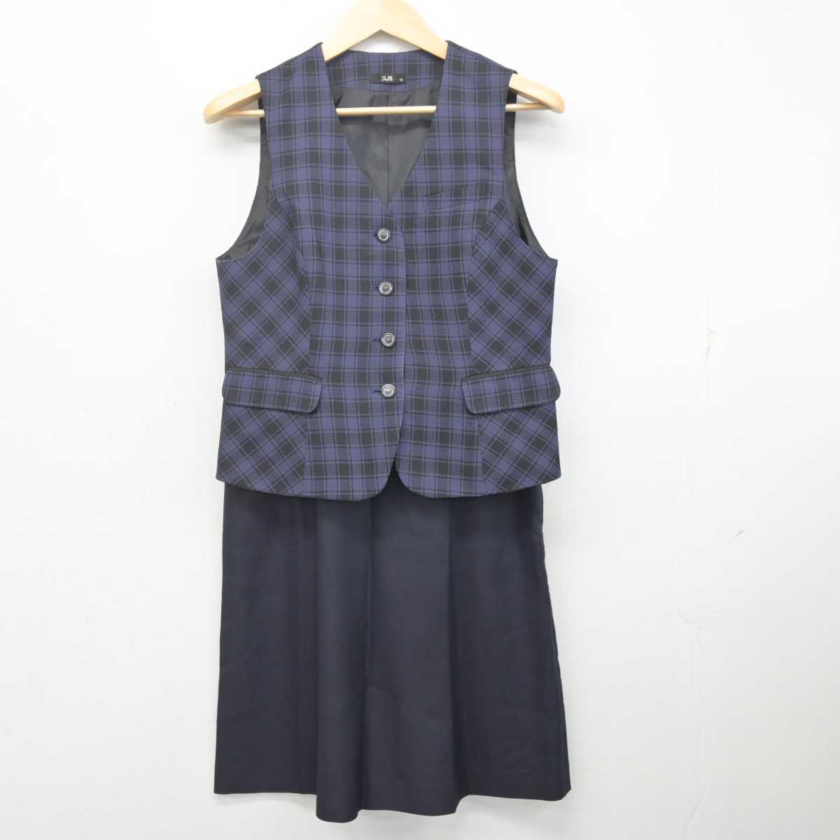 【中古】 事務服 女子制服 2点 (ベスト・スカート) sf070332