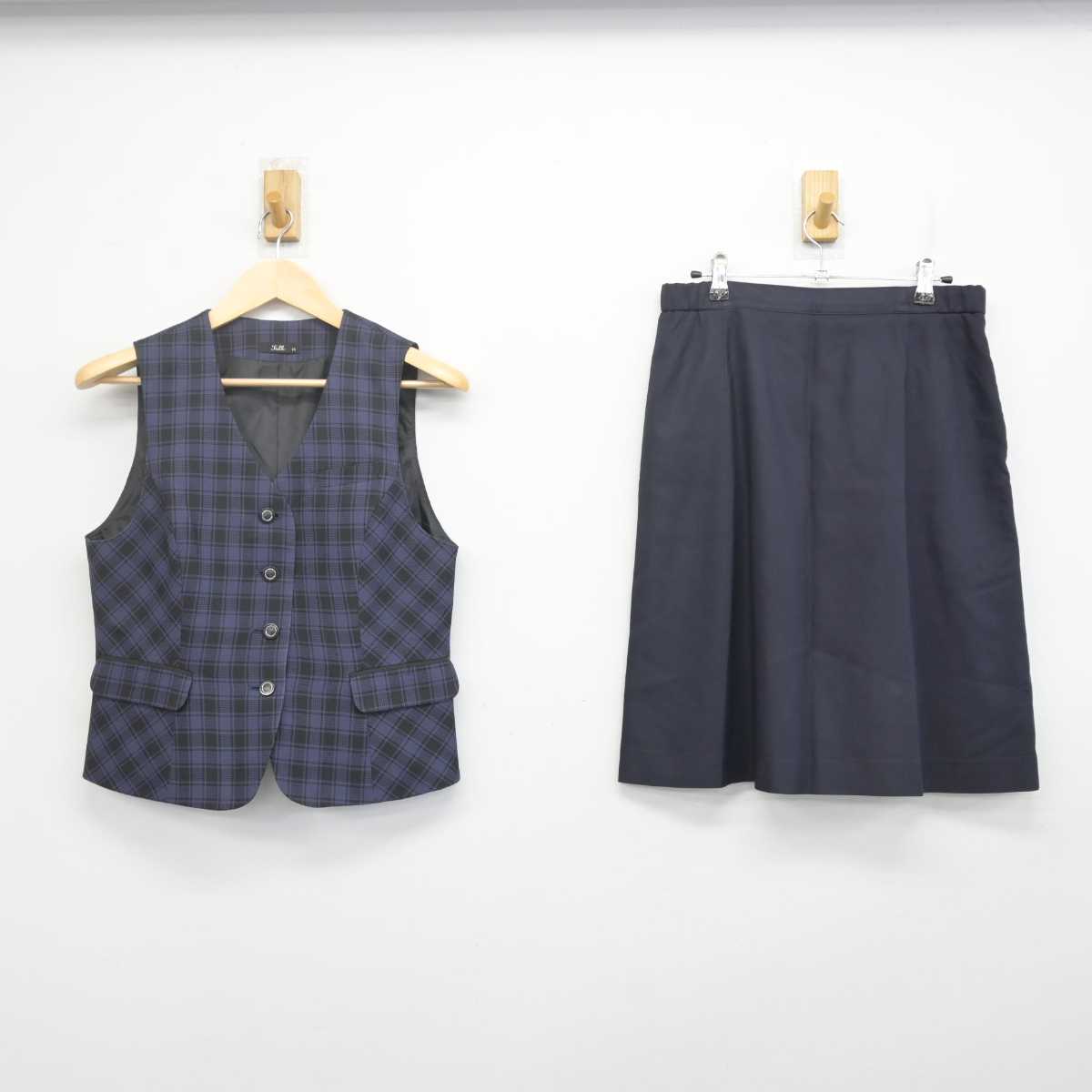 【中古】 事務服 女子制服 2点 (ベスト・スカート) sf070332