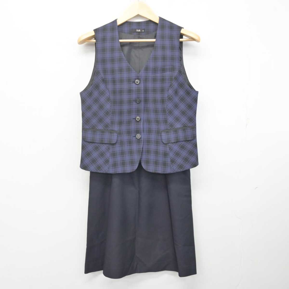 【中古】 事務服 女子制服 2点 (ベスト・スカート) sf070334