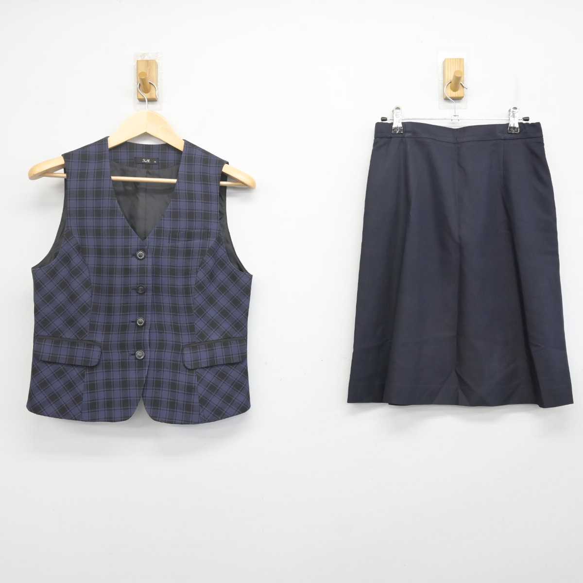 【中古】 事務服 女子制服 2点 (ベスト・スカート) sf070334