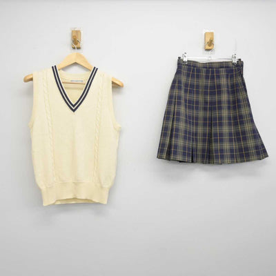 【中古】島根県 出雲北陵高等学校 女子制服 2点 (ニットベスト・スカート) sf070361