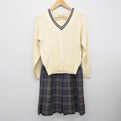 【中古】島根県 出雲北陵高等学校 女子制服 3点 (ブレザー・ニット・スカート) sf070363