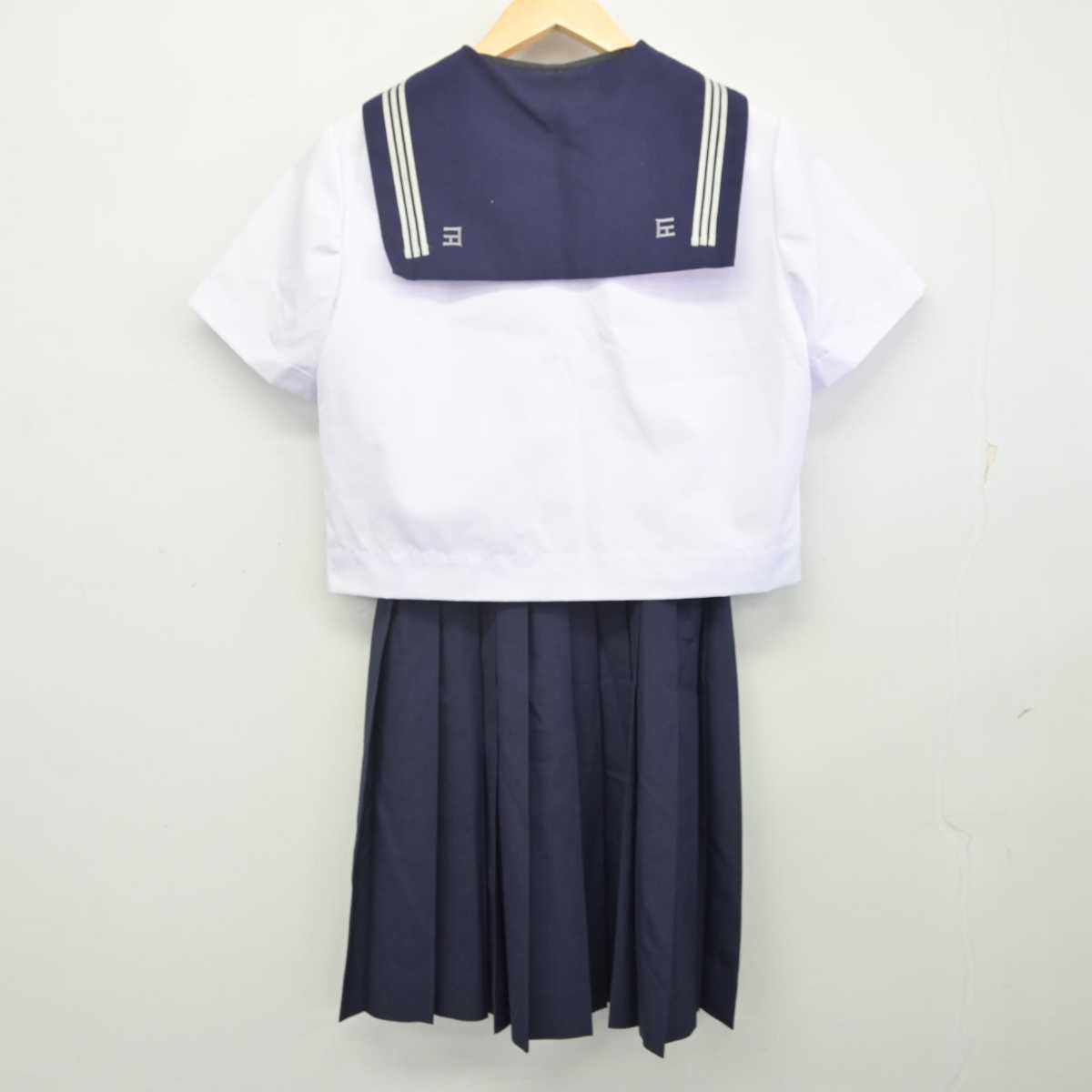 【中古】神奈川県 向丘中学校 女子制服 3点 (セーラー服・スカート) sf070377