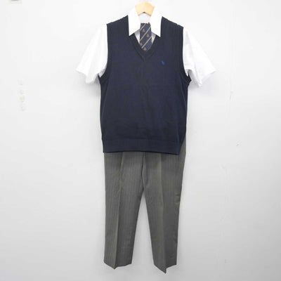 【中古】東京都 上水高等学校 男子制服 4点 (ニットベスト・シャツ・ズボン) sf070403