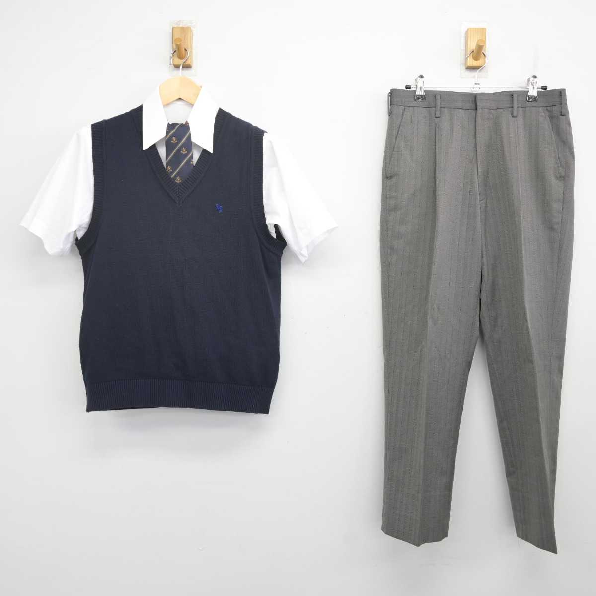 【中古】東京都 上水高等学校 男子制服 4点 (ニットベスト・シャツ・ズボン) sf070403