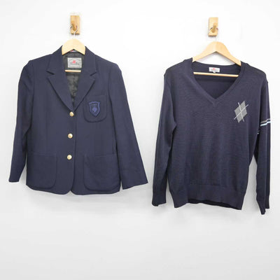 【中古】東京都 麹町学園女子中学校・高等学校 女子制服 4点 (ブレザー・ニット・スカート) sf070407