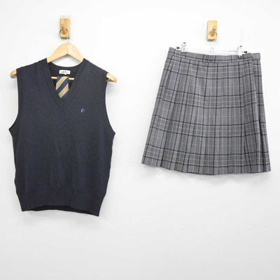 【中古】東京都 関東第一高等学校 女子制服 3点 (ニットベスト・スカート) sf070445