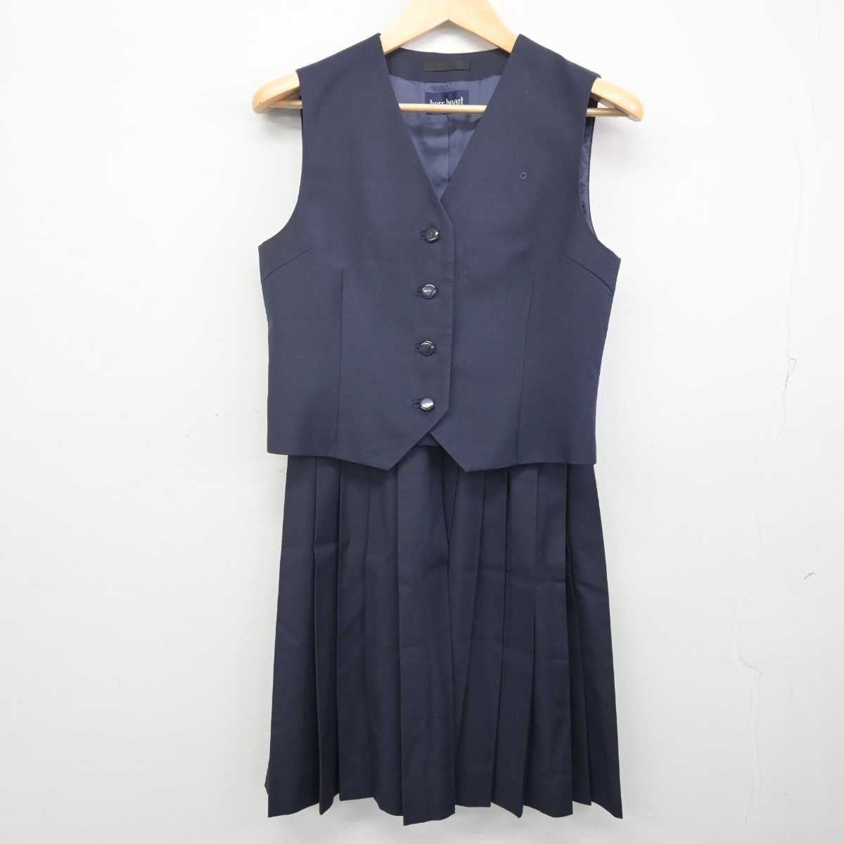 【中古】千葉県 船橋市立船橋高等学校 女子制服 2点 (ベスト・スカート) sf070454