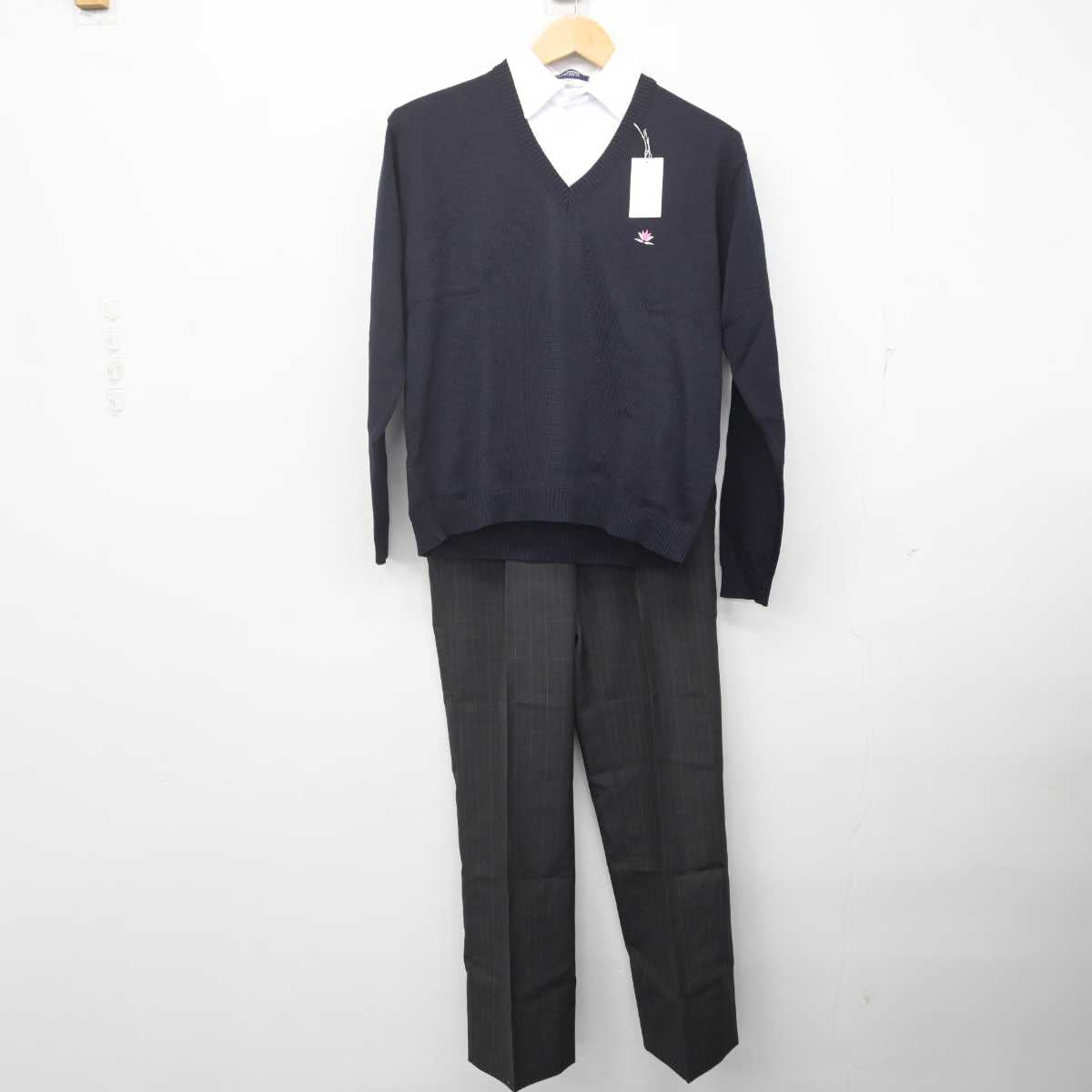 【中古】大阪府 アナン学園高等学校 男子制服 3点 (ニット・シャツ・ズボン) sf070463