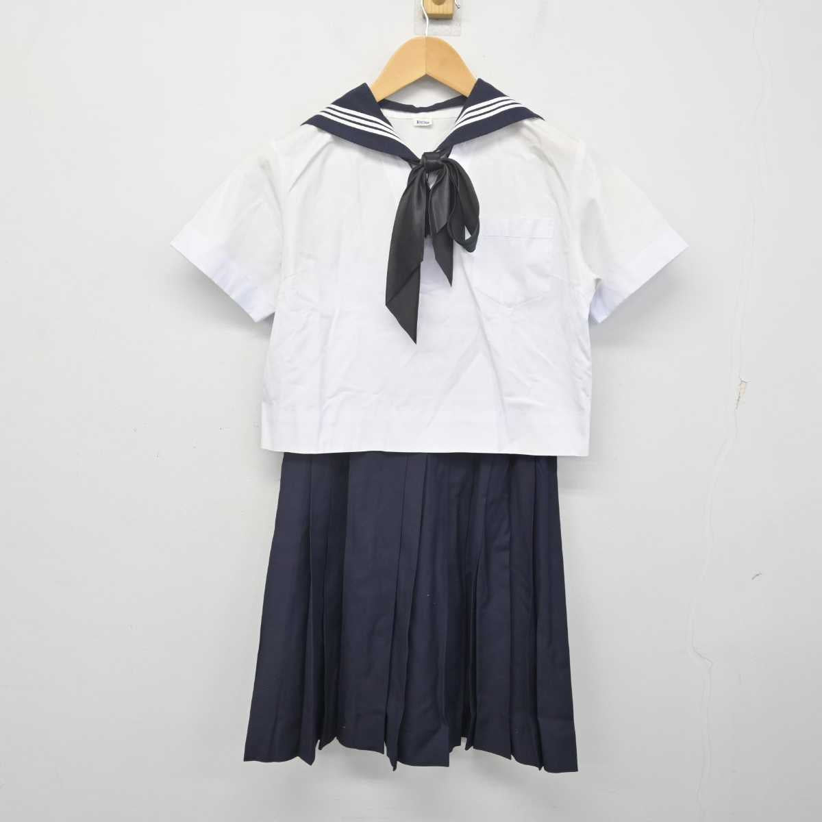 【中古】東京都 実践女子学園中学校・高等学校 女子制服 3点 (セーラー服・スカート) sf070498