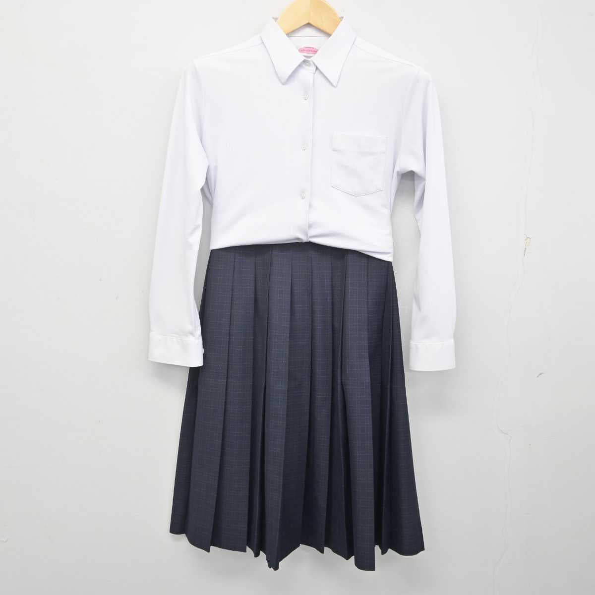 【中古】福岡県 福岡市内中学標準服 女子制服 2点 (シャツ・スカート) sf070537