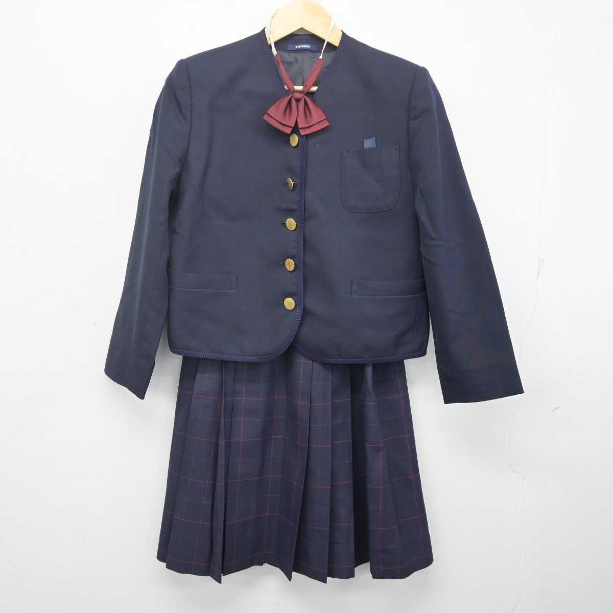 【中古】岡山県 香和中学校 女子制服 3点 (ブレザー・スカート) sf070541