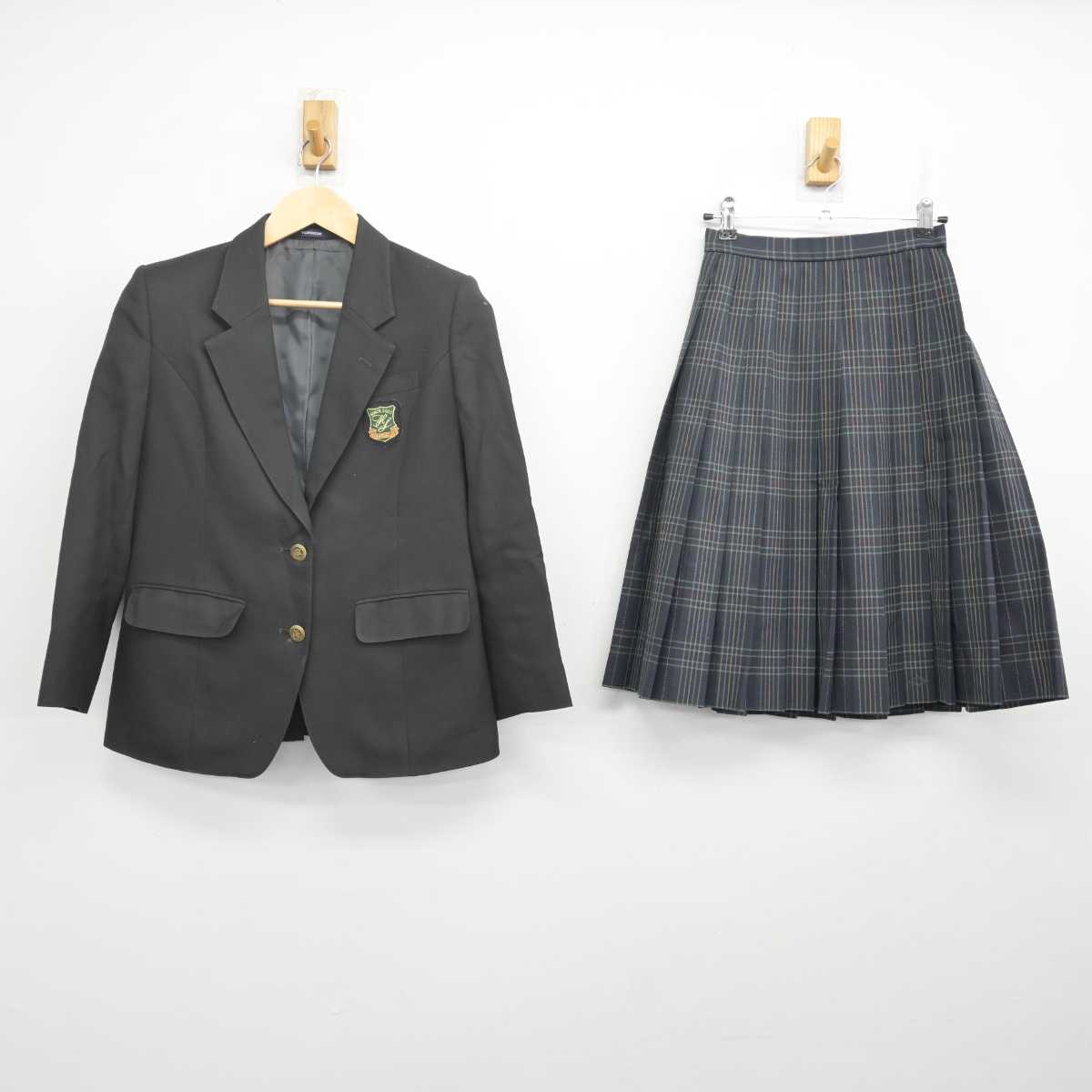 【中古】京都府 花園中学校 女子制服 3点 (ブレザー・スカート・スカート) sf070548