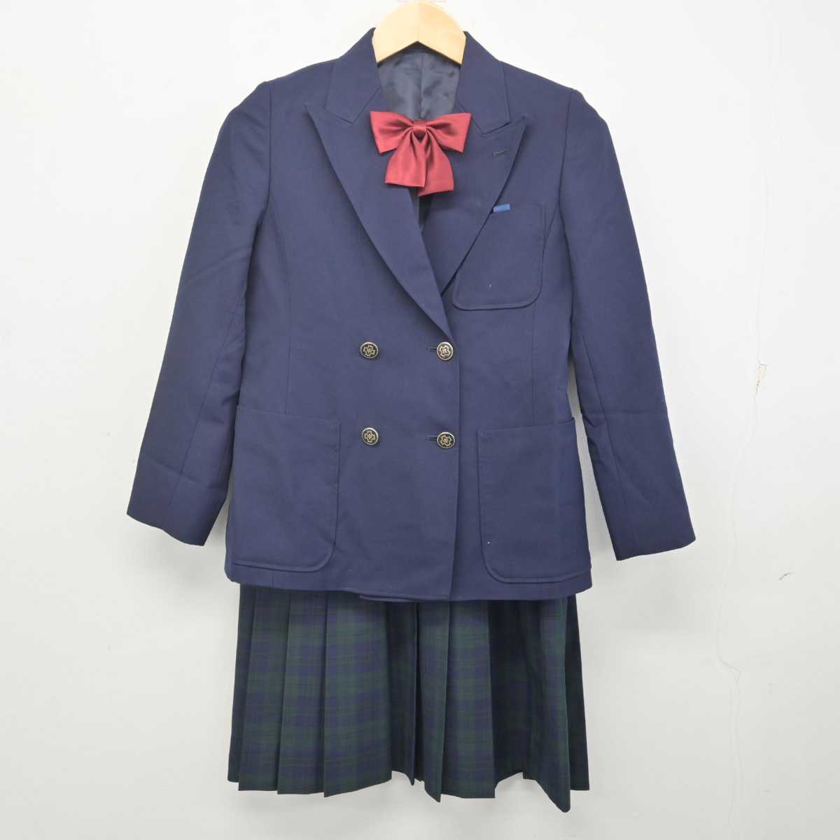 【中古】宮城県 田子中学校 女子制服 4点 (ブレザー・ベスト・スカート) sf070553