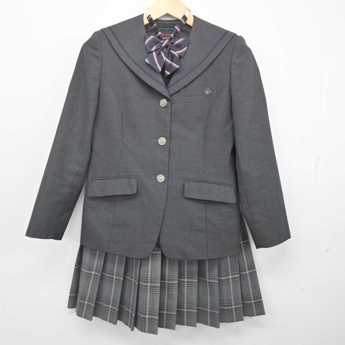 【中古】埼玉県 越谷東高等学校 女子制服 5点 (ブレザー・ニット・スカート) sf070557