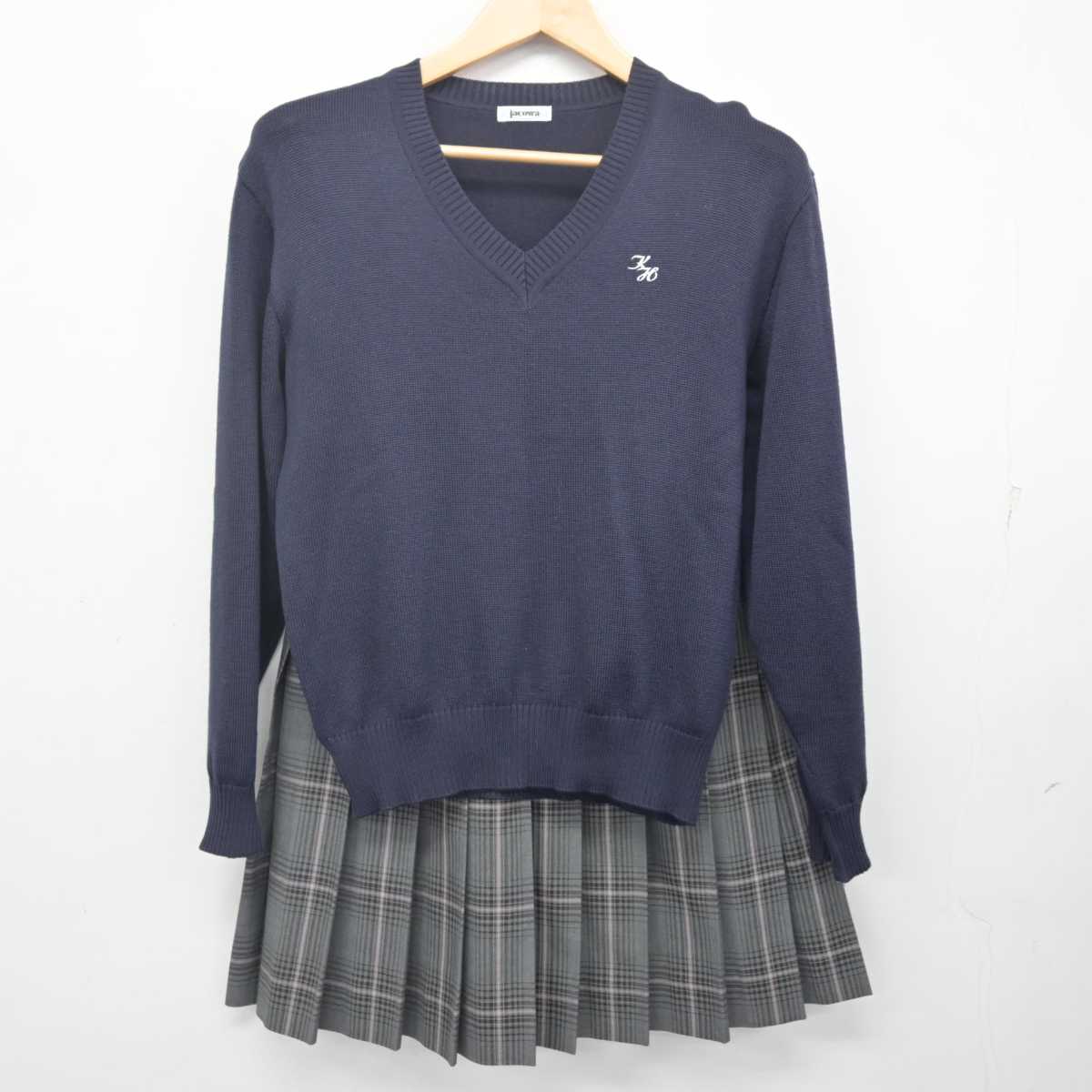 【中古】埼玉県 越谷東高等学校 女子制服 5点 (ブレザー・ニット・スカート) sf070557