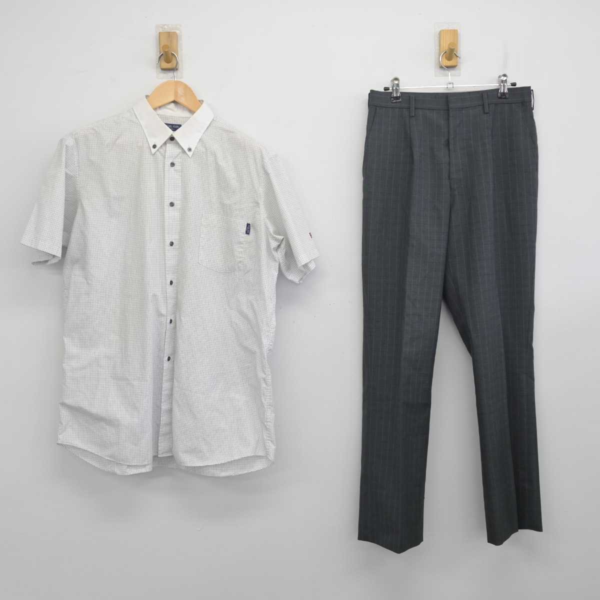 【中古】北海道 立命館慶祥高等学校 男子制服 2点 (シャツ・ズボン) sf070585